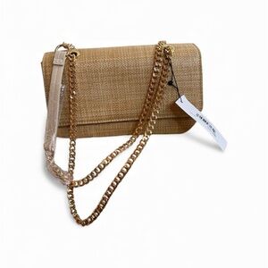 The Drop Boutique Brand Tan Shoulder Bag Crossbody Bag Gold Chain New
